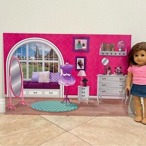 My Life As Reversible Background for 18-in American Girl Dolls School & Bedroom